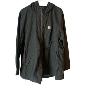 Carhartt Relaxed Fit Women's Coat XXL 20W Black Rain Defender Lightweight Hooded